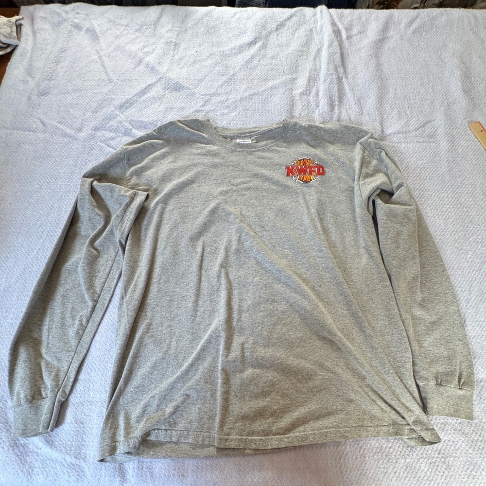 Gildan Key West Firefighters Long Sleeve‎ Shirt Gray XL KWFD Graphic Tee Mens